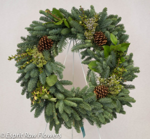 Mixed Green Wreath 16&quot;